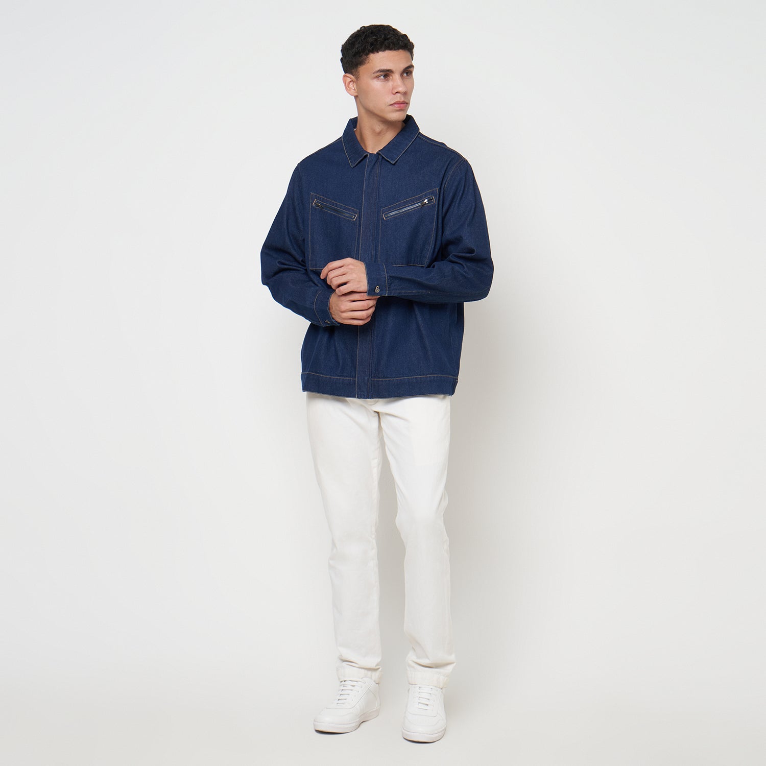 Hayden Mens Denim Zipped Up Jacket