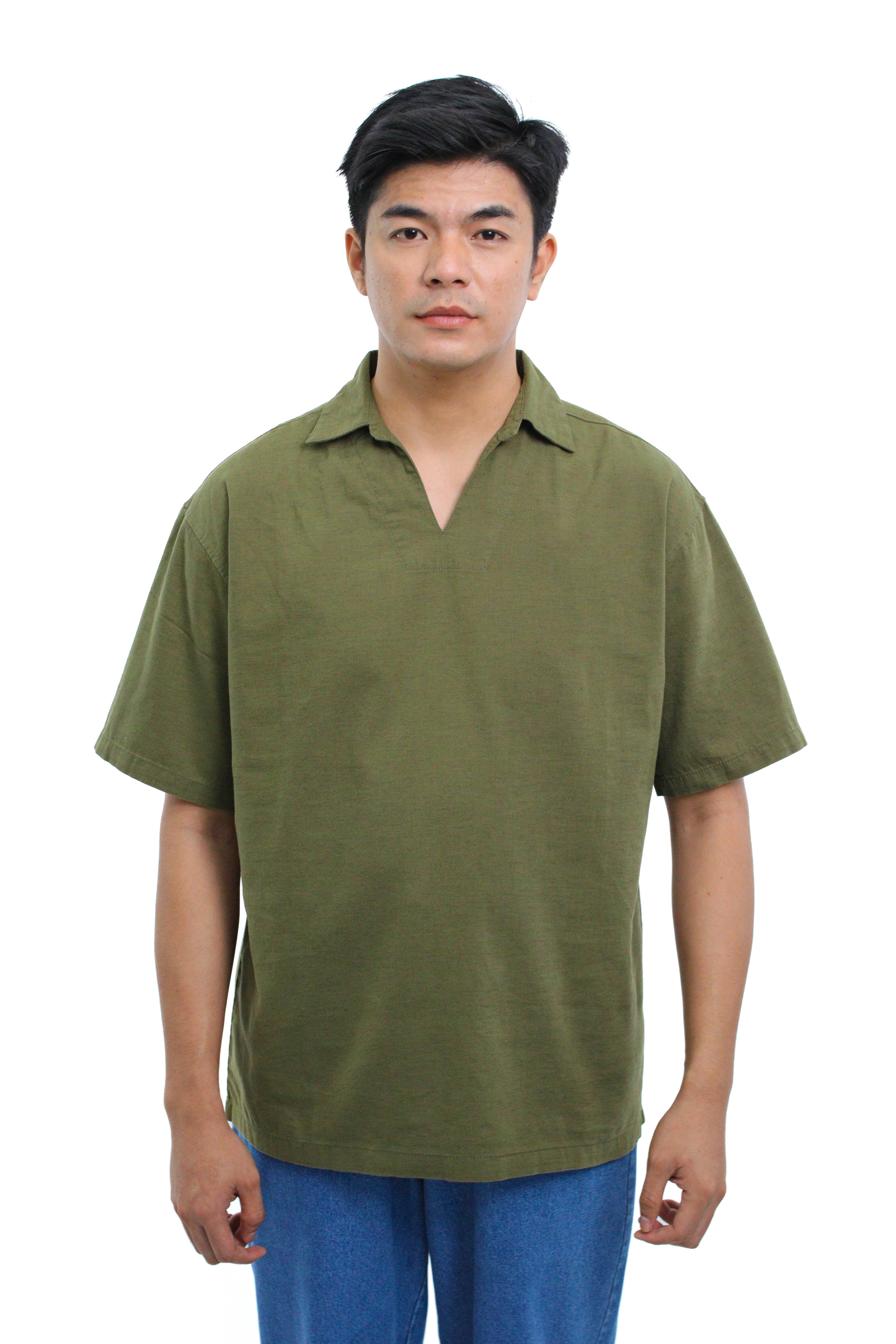 FRANZ Men's Linen V-Neck Shirt