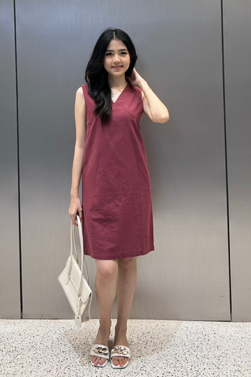 MINJI Linen Sleeveless Mini Dress