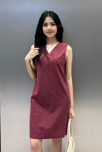 MINJI Linen Sleeveless Mini Dress