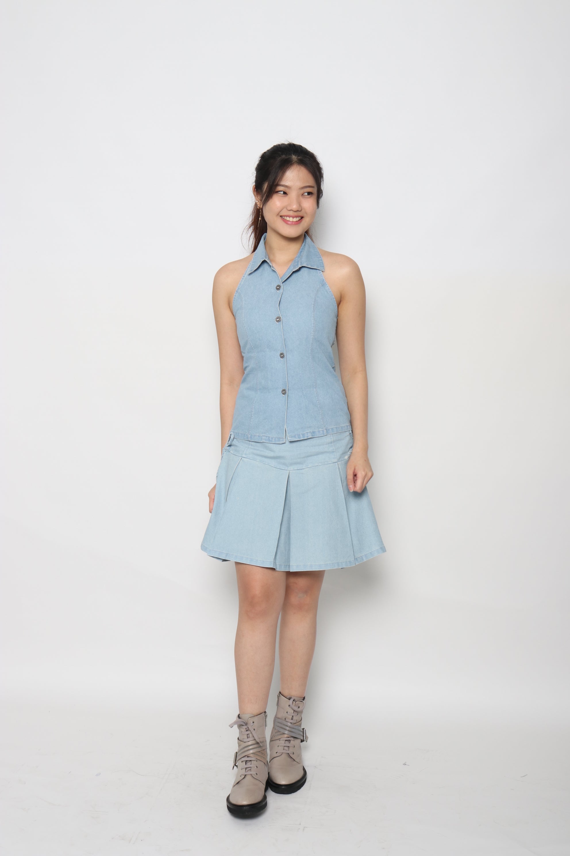 BLAIR Women's Halter Neck Button Top