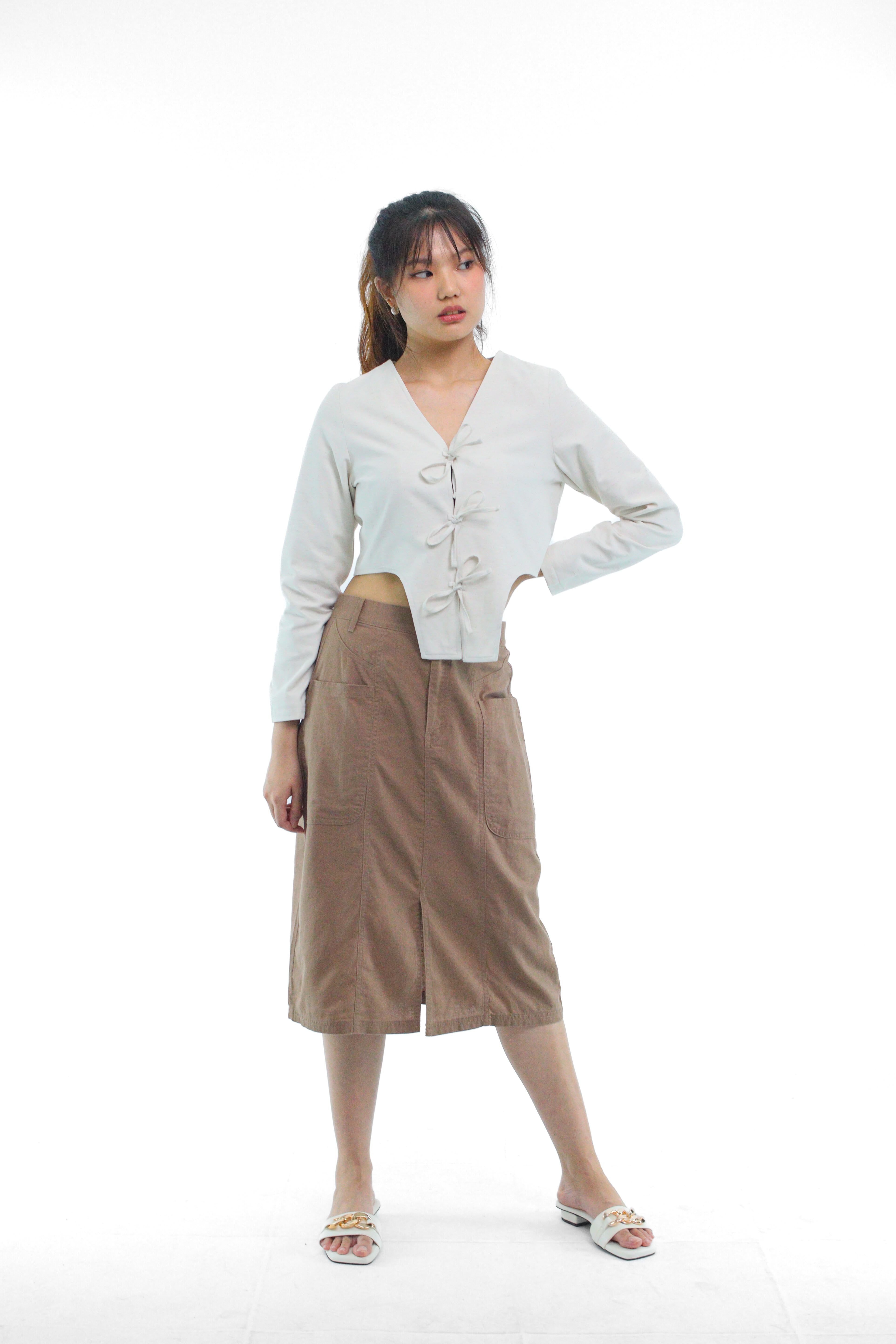 FIDI Women's Linen A-Line Skirt