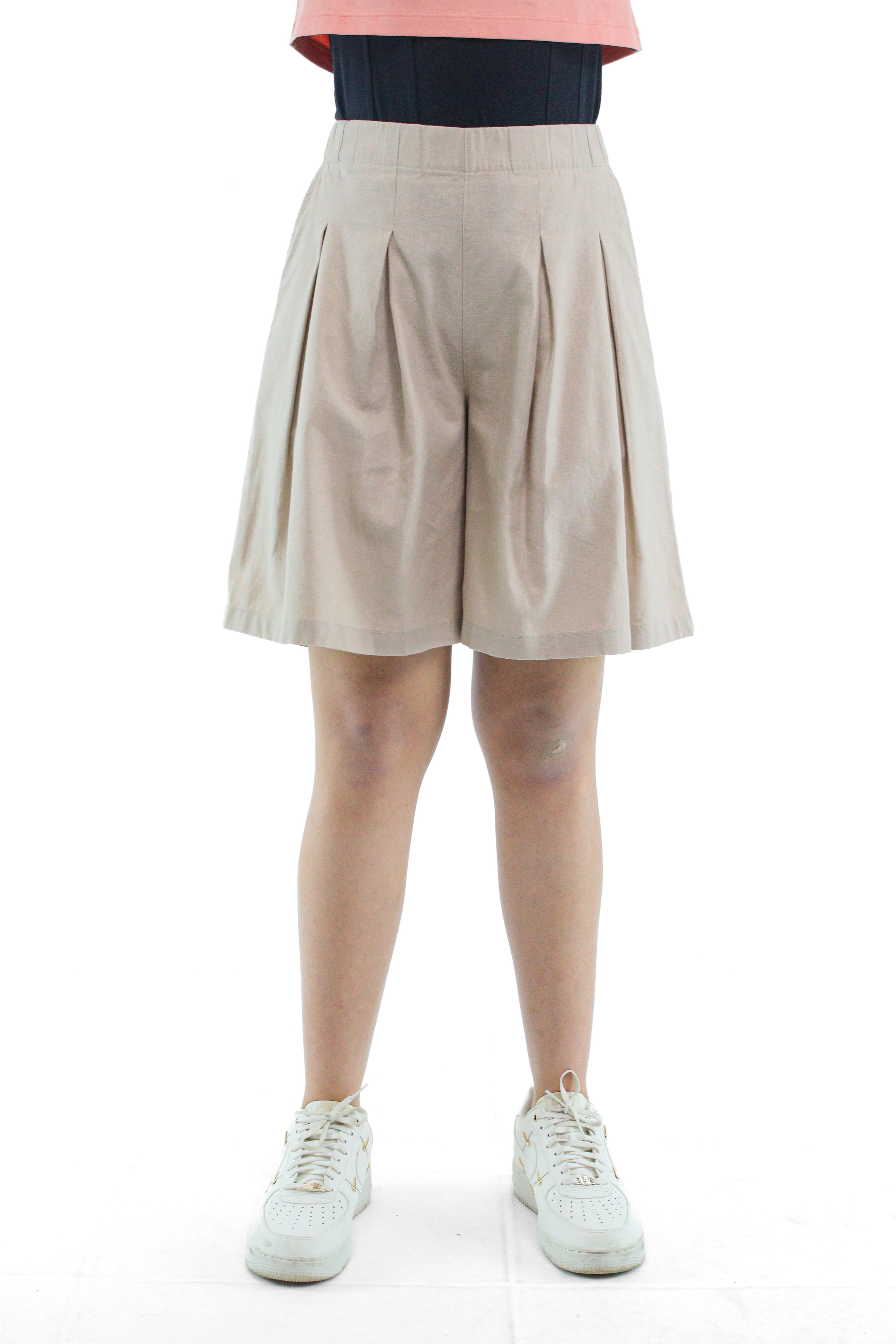 YUNDA Women's Linen Flare Shorts