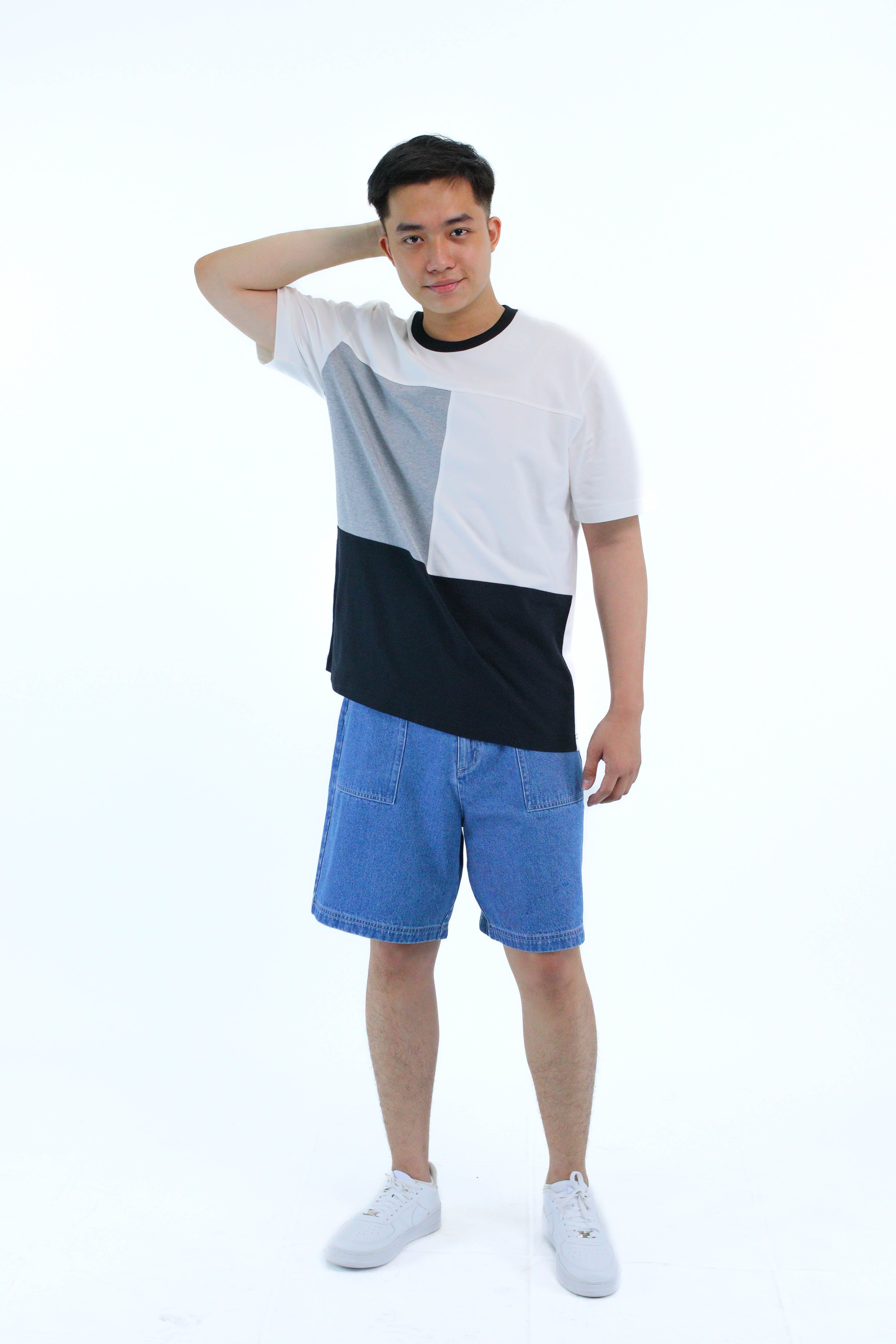 BIMA Block Contrast White Tee