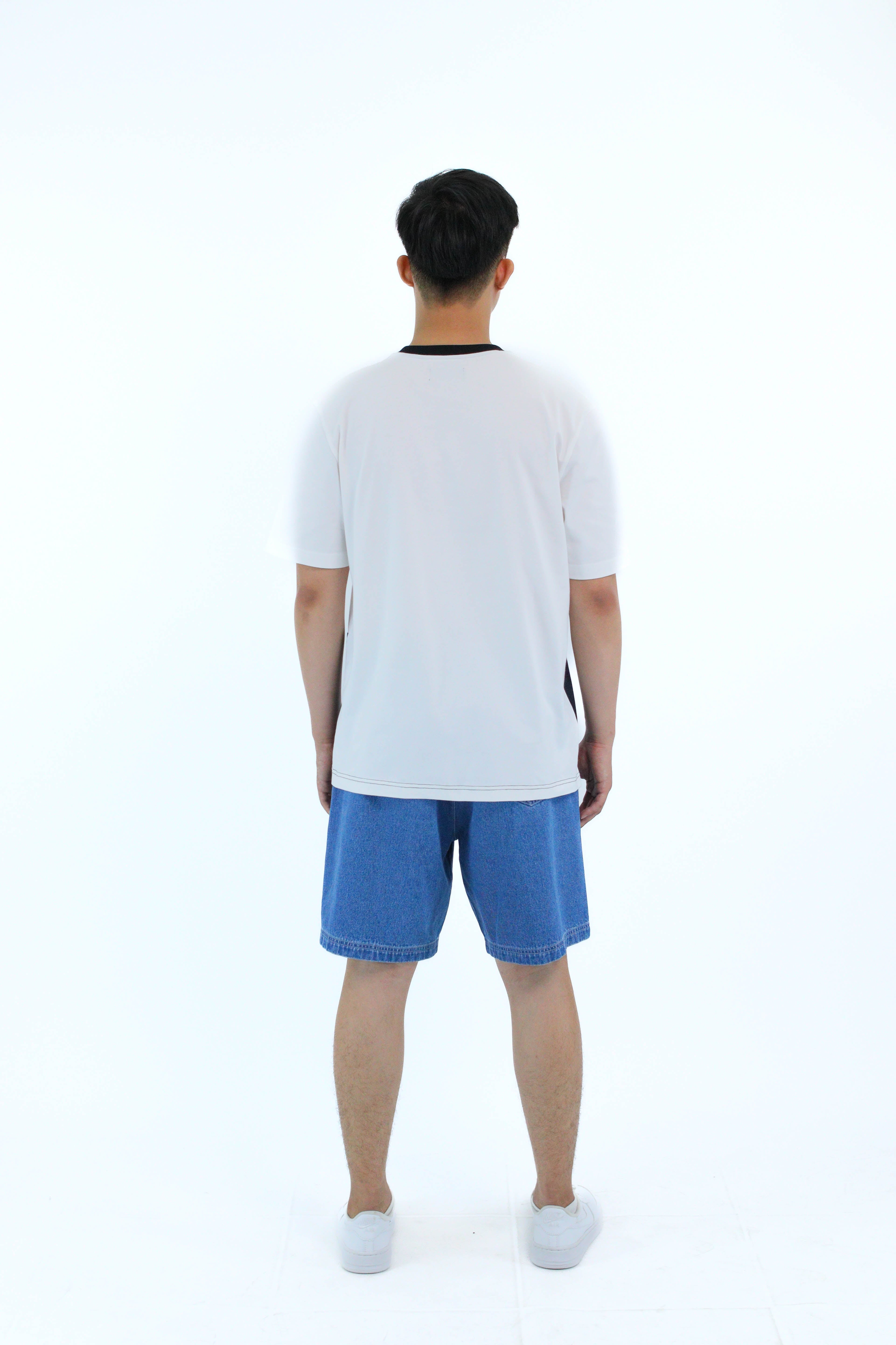 BIMA Block Contrast White Tee